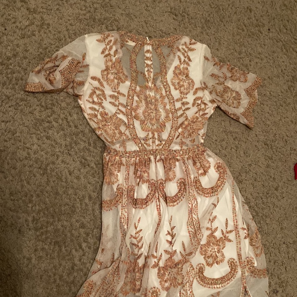 Colorful Embroidered Mesh Dress - Picture 2 of 2